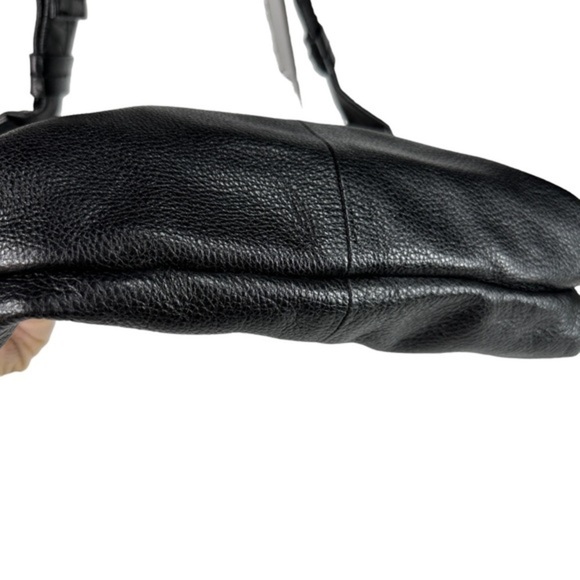The SAK Black Leather Shoulder Crossbody Bag Purse Top Zip Entry Wide Strap MED - Picture 9 of 12